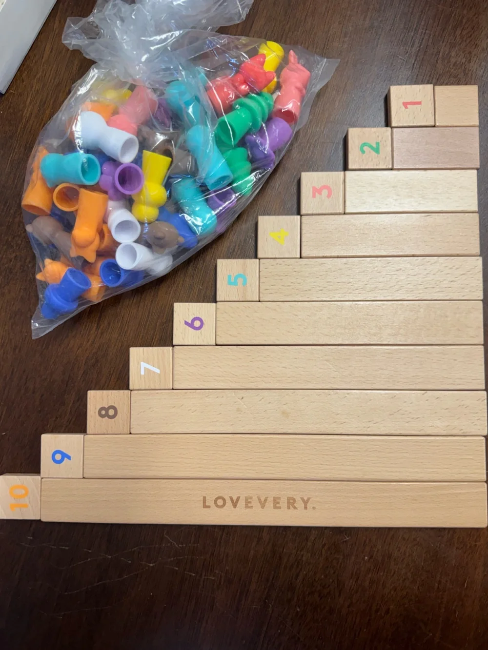 Montessori Math Bars & Number Tiles and Number Sense Nature Counters lovevery